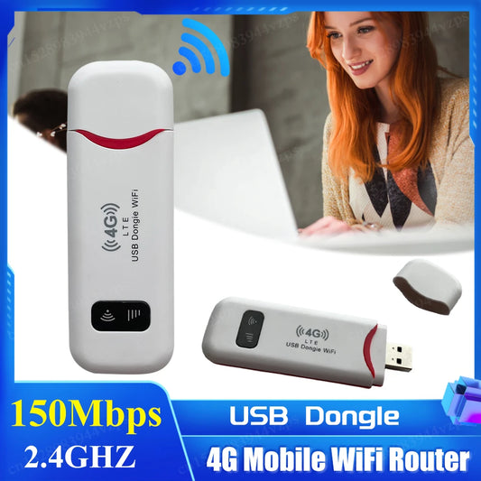 1/2/3PCS 150Mbps 4G LTE USB Modem Dongle WiFi Router with SIM Card Slot Pocket Hotspot Wireless Adapter for Laptops UMPC MID 