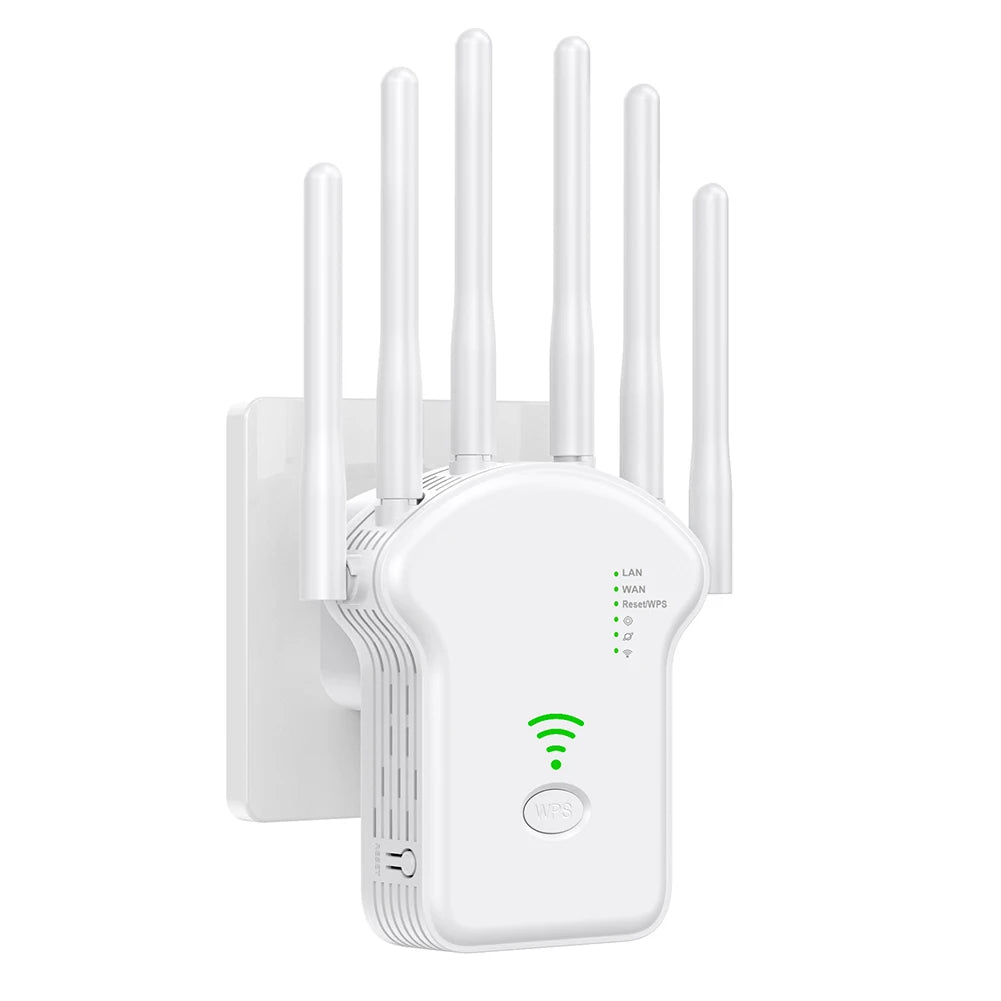 300Mbps/1200Mbps WiFi Signal Repeater Dual-Band 2.4G 5G WiFi Extender with LAN/WAN Port Internet Range Extender for Home Office