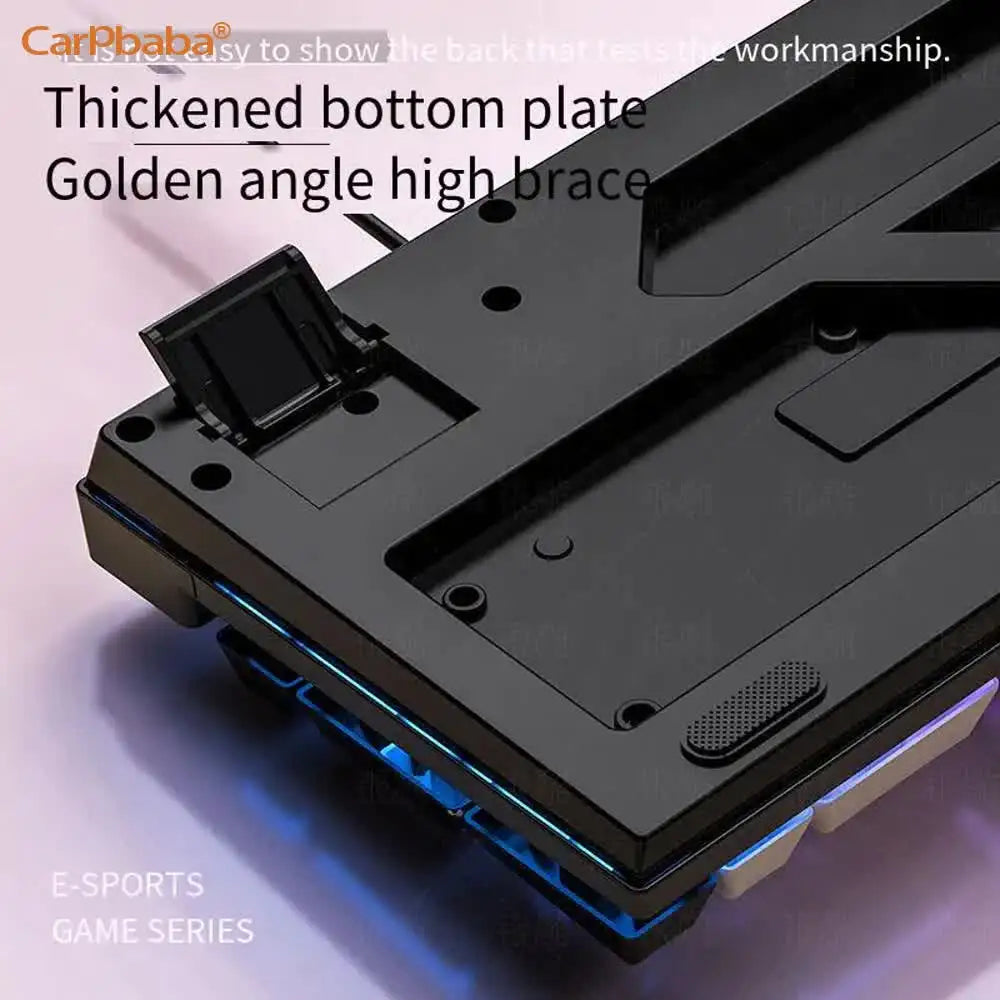 Carpbaba K500 104 Key USB Wired Gaming Keyboard Color Backlit Mechanical Hand Feel Keyboard for Computer Laptop PC Accessories