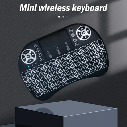 2.4Ghz Wireless Mini Keyboard Backlight English Russian Spanish Air Mouse Remote Touchpad for Android TV Box Digital Computer i8