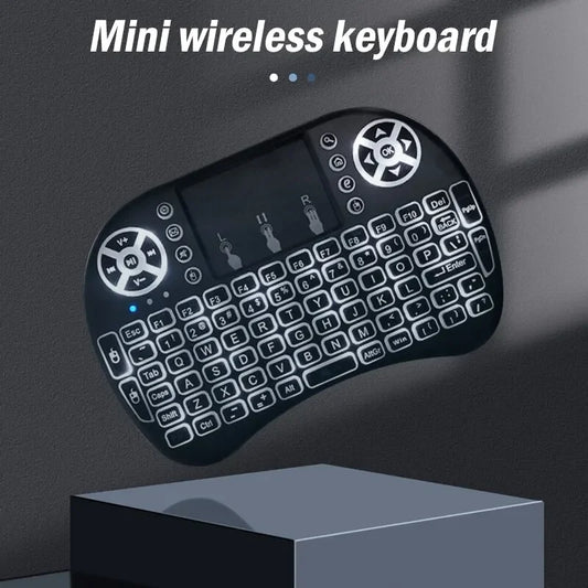 2.4Ghz Wireless Mini Keyboard Backlight English Russian Spanish Air Mouse Remote Touchpad for Android TV Box Digital Computer i8