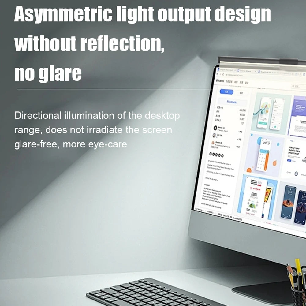 RGB PC Monitor Light Strip Notebook Lighting Night Light Color Temperature Dimming Atmosphere Lamp Read Learn Desktop Lights