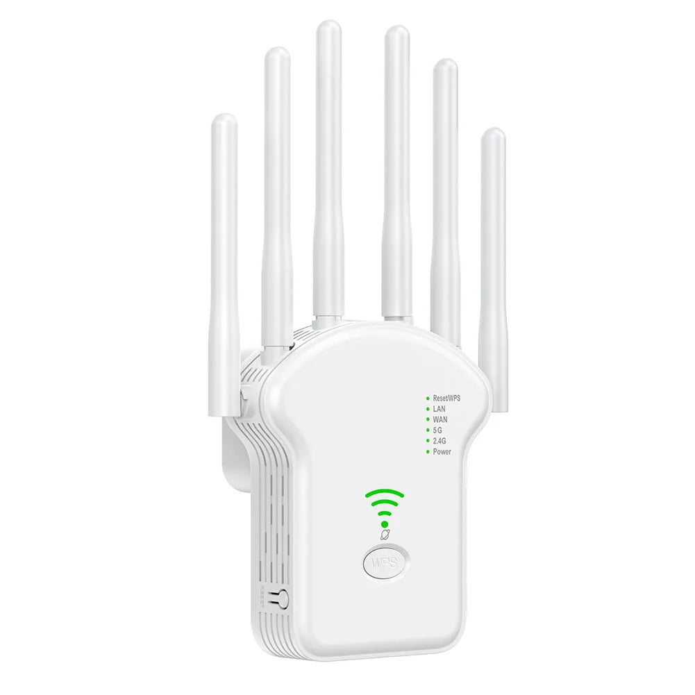 300Mbps/1200Mbps WiFi Signal Repeater Dual-Band 2.4G 5G WiFi Extender with LAN/WAN Port Internet Range Extender for Home Office