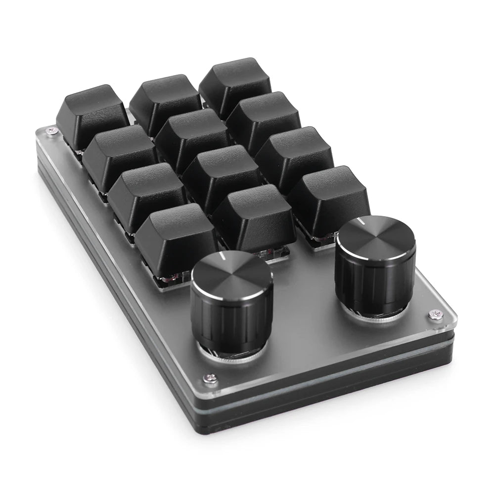 Macro Keyboard 12 Key 2 Knob Custom Programming Mechanical Keyboard Hot swap Custom Keypad One-handed Mini Gaming Keyboard