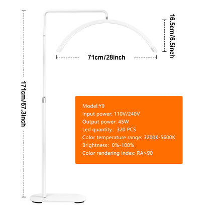 Fusitu Oversea Warehouse LED Half-Moon Shaped Light LED Lash Light With Floor Tripod Floor Video Light For Beauty Salon Makeup