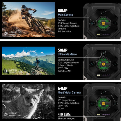 【World Premiere】Ulefone Armor 33 Pro 5G Rugged Phone 25500 mAh 512GB ROM 120Hz 6.59”3.4" Rear Screen NFC Android Smartphone