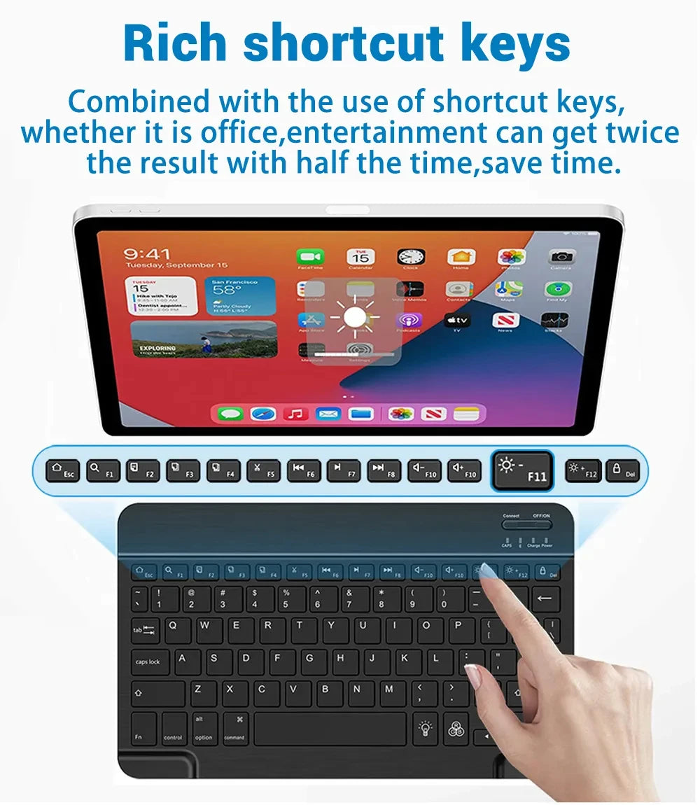 Mini Keyboard Wireless Bluetooth 5.0 Keyboard RGB Backlit Rechargeable Keyboard Silent Keyboard For IOS Android Windows iPad