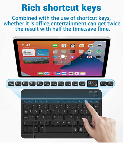 Mini Keyboard Wireless Bluetooth 5.0 Keyboard RGB Backlit Rechargeable Keyboard Silent Keyboard For IOS Android Windows iPad