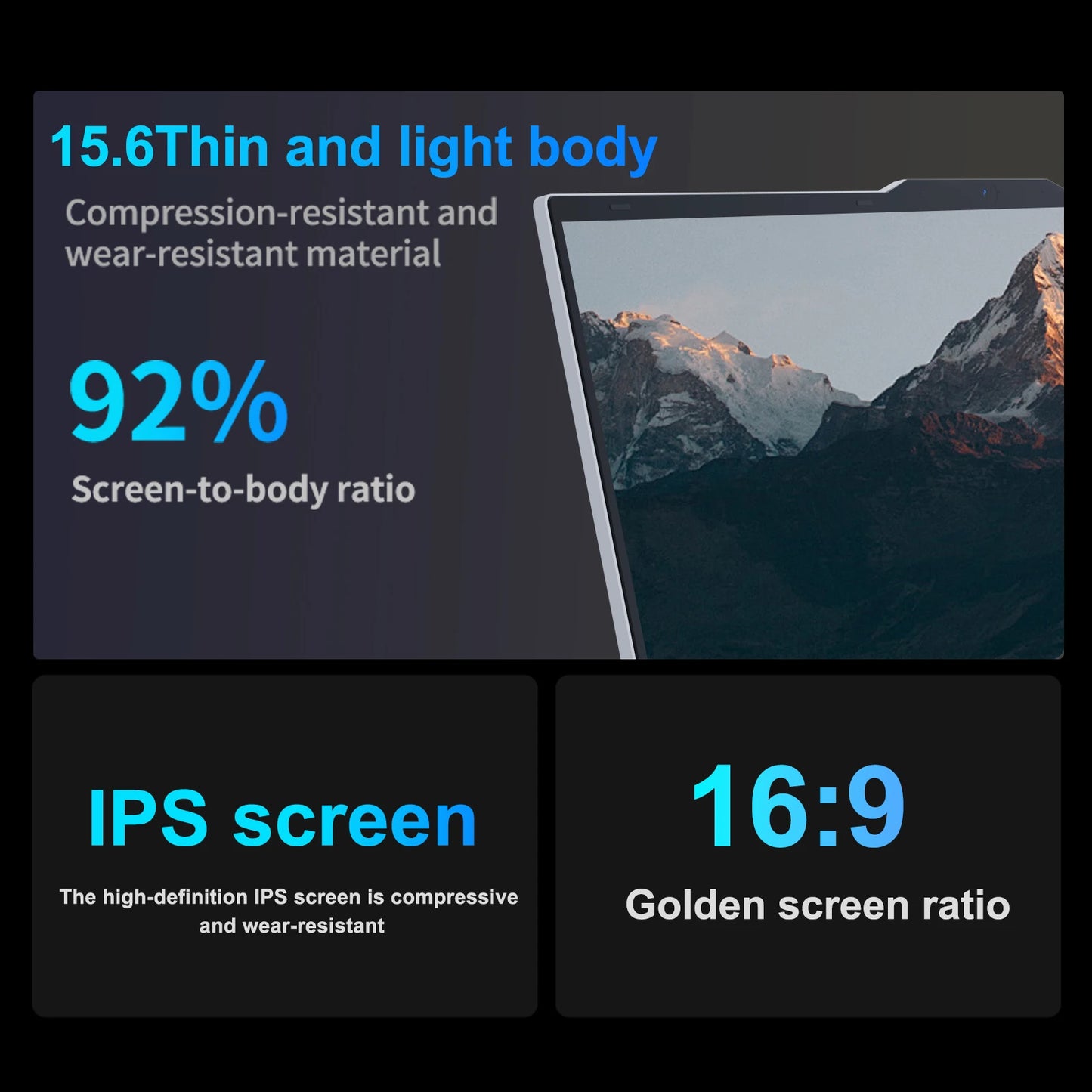 15.6 inch Windows 11 Pro Laptop Computer Intel Core i3 6100U IPS FHD 1080P Notebook PC Office Study Laptops Fingerprint Unlock