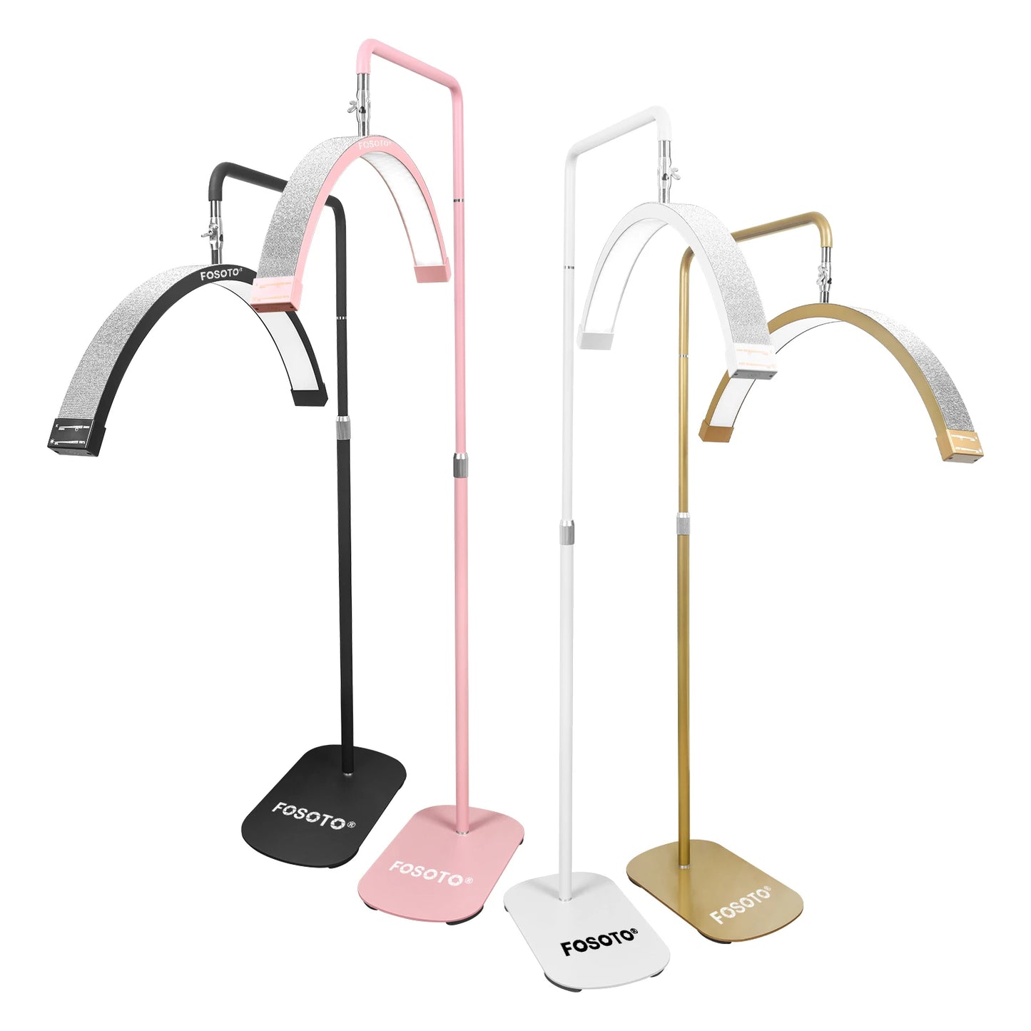 Fusitu Oversea Warehouse LED Half-Moon Shaped Light LED Lash Light With Floor Tripod Floor Video Light For Beauty Salon Makeup