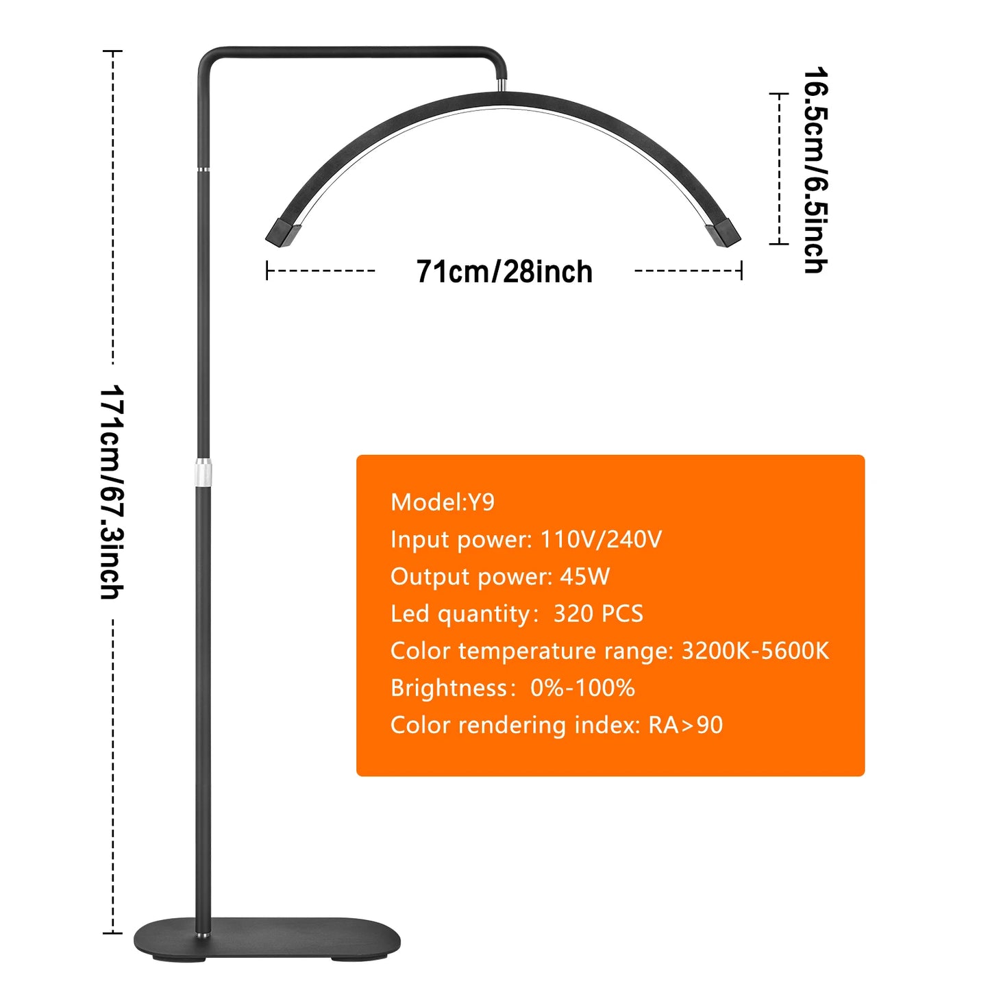 Fusitu Oversea Warehouse LED Half-Moon Shaped Light LED Lash Light With Floor Tripod Floor Video Light For Beauty Salon Makeup
