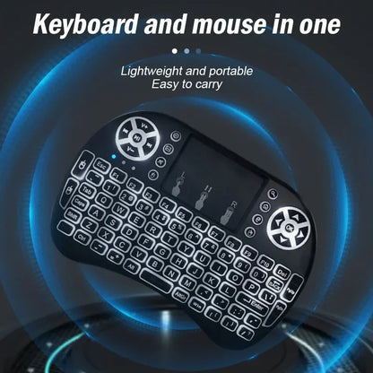 2.4Ghz Wireless Mini Keyboard Backlight English Russian Spanish Air Mouse Remote Touchpad for Android TV Box Digital Computer i8
