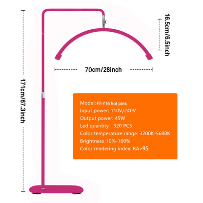 Fusitu Oversea Warehouse LED Half-Moon Shaped Light LED Lash Light With Floor Tripod Floor Video Light For Beauty Salon Makeup