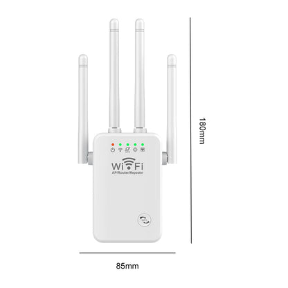 WiFi Extenders Signal Booster 2.4 GHz Wireless Internet Repeater Easy Setup 4 Antenna Long Range for Home with Ethernet Port