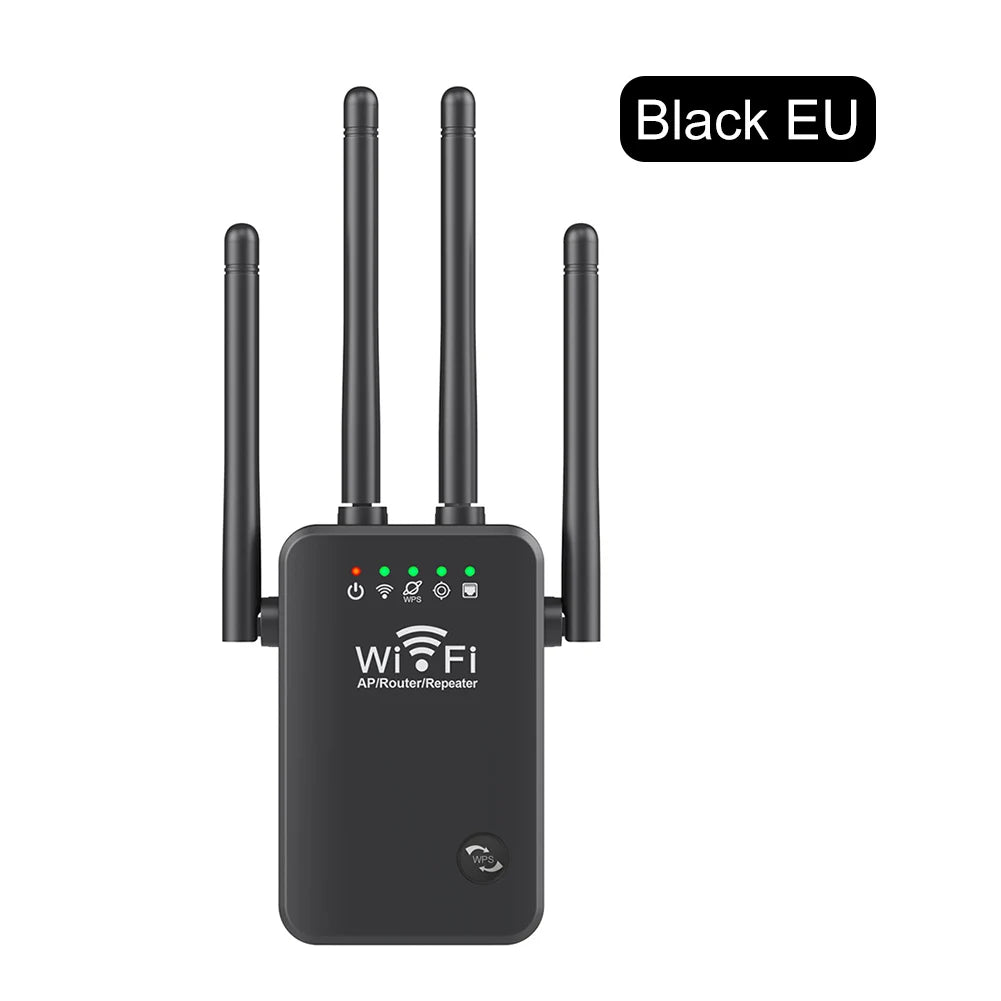 WiFi Extenders Signal Booster 2.4 GHz Wireless Internet Repeater Easy Setup 4 Antenna Long Range for Home with Ethernet Port