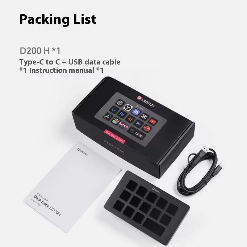 Ulanzi D200H Stream deck Production Console and Studio Controller 13 LCD Keys Streamdeck for Vlog Content Creation Video Editing