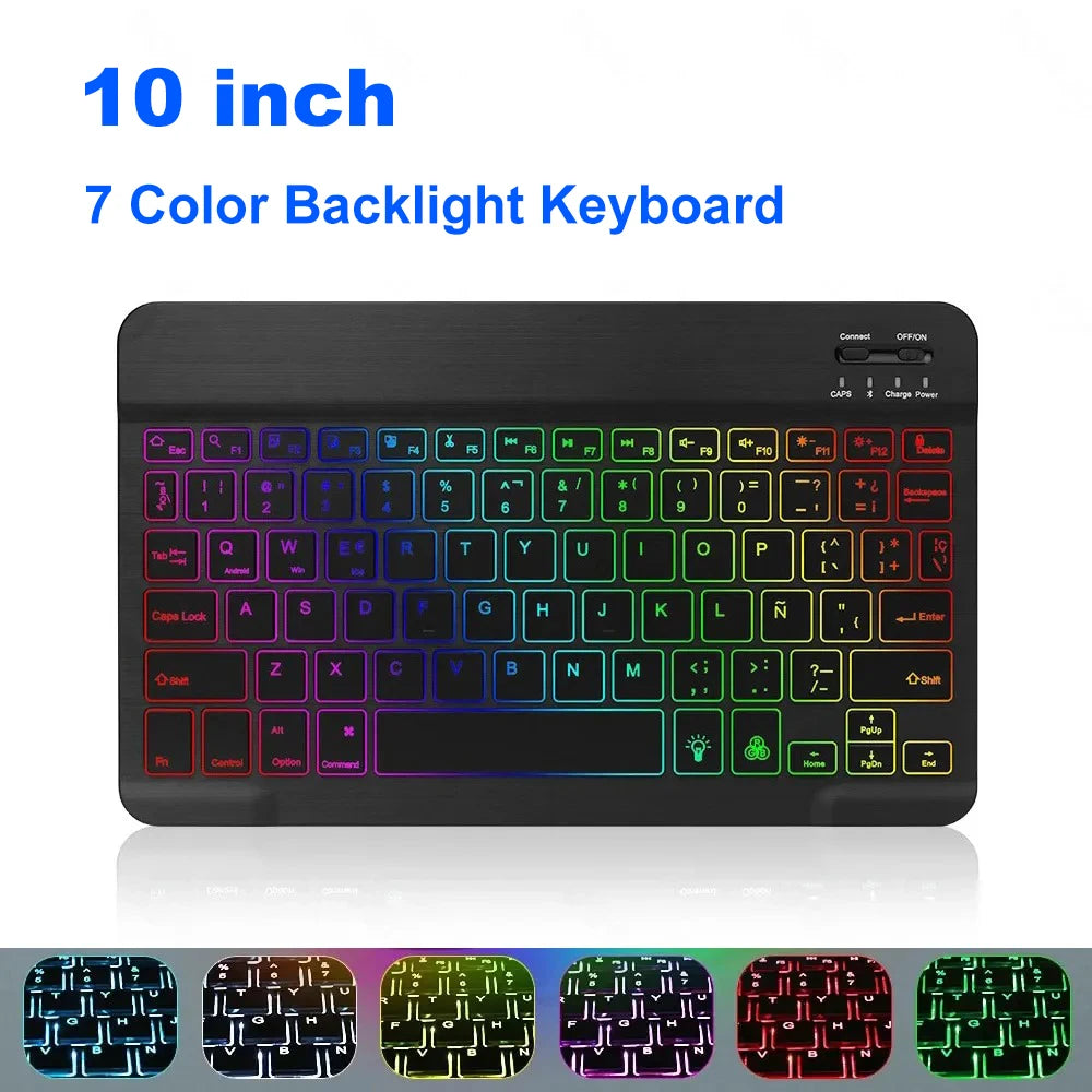 Mini Keyboard Wireless Bluetooth 5.0 Keyboard RGB Backlit Rechargeable Keyboard Silent Keyboard For IOS Android Windows iPad