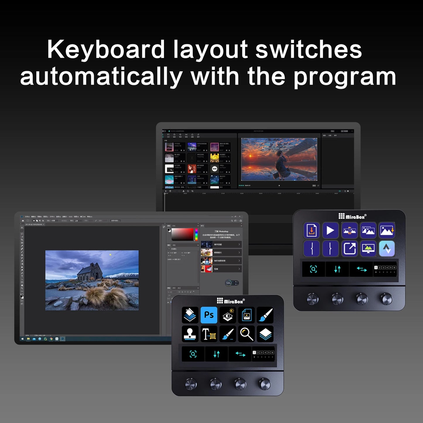Mirabox N4 Stream deck 10 LCD Keys Button Live Console Mini Keypad Streamdeck Deck Dock macropad Stream Desk Studio Controller