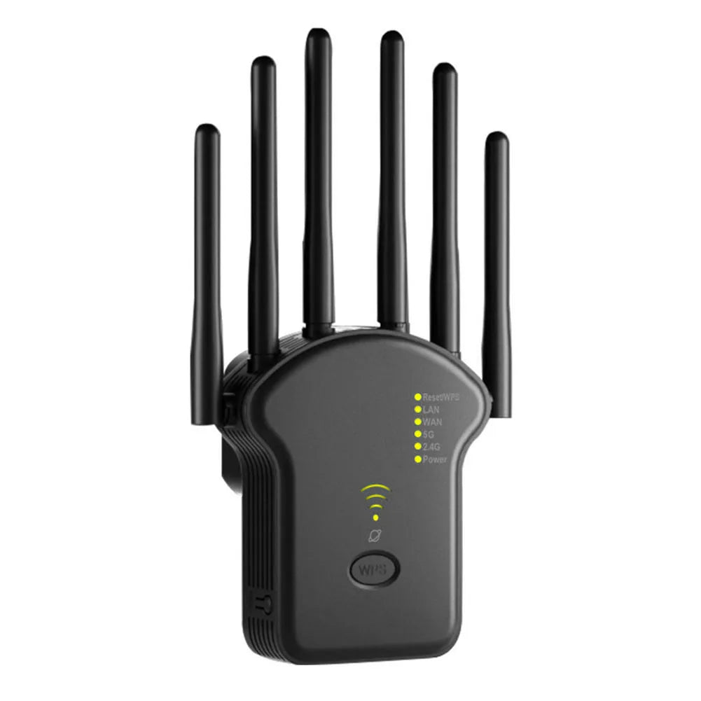 300Mbps/1200Mbps WiFi Signal Repeater Dual-Band 2.4G 5G WiFi Extender with LAN/WAN Port Internet Range Extender for Home Office