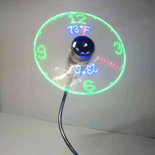 USB Fans Mini Time Display Creative Gft With LED Light New Cool Gadgets Products For Laptop PC Dropship 2025