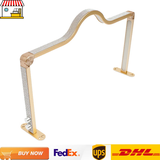 Diamonds Decorated Nail Work Lamp| Nail Lash Light| Beauty Work Desk Lamp for Nail Art, Eyelash| White/Gold