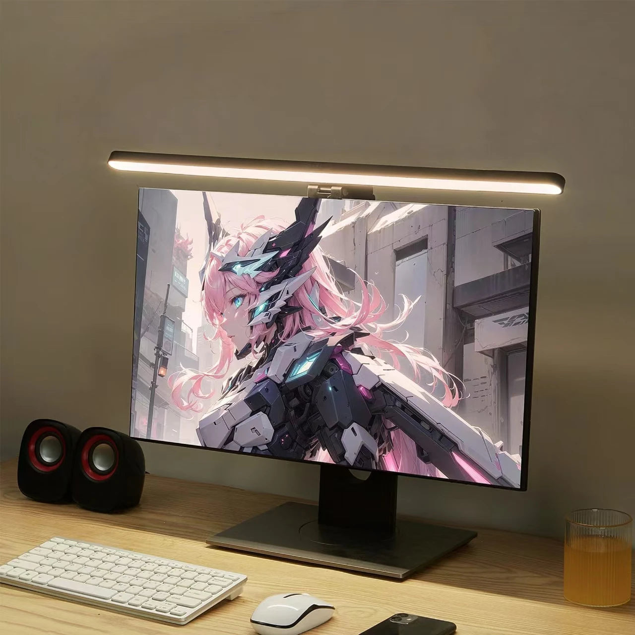 LED Monitor Light Hanging Desk Lamp - Stepless Dimming Eye-Friendly for Work And Gaming Setup