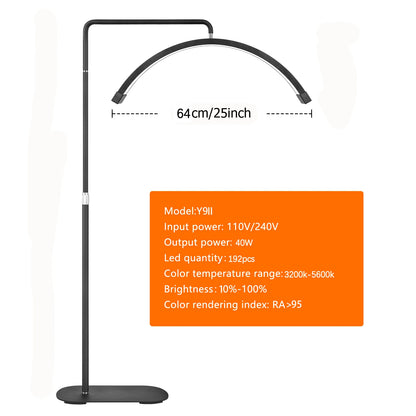 Fusitu Oversea Warehouse LED Half-Moon Shaped Light LED Lash Light With Floor Tripod Floor Video Light For Beauty Salon Makeup