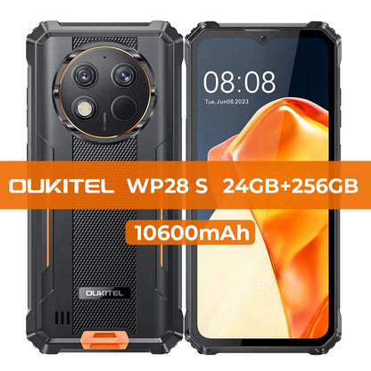 Oukitel WP28 S Rugged Smartphone 6.52‘’ HD 10600MAH 16GB (4+12)+128GB Android 14 13MP Camera Cellphone