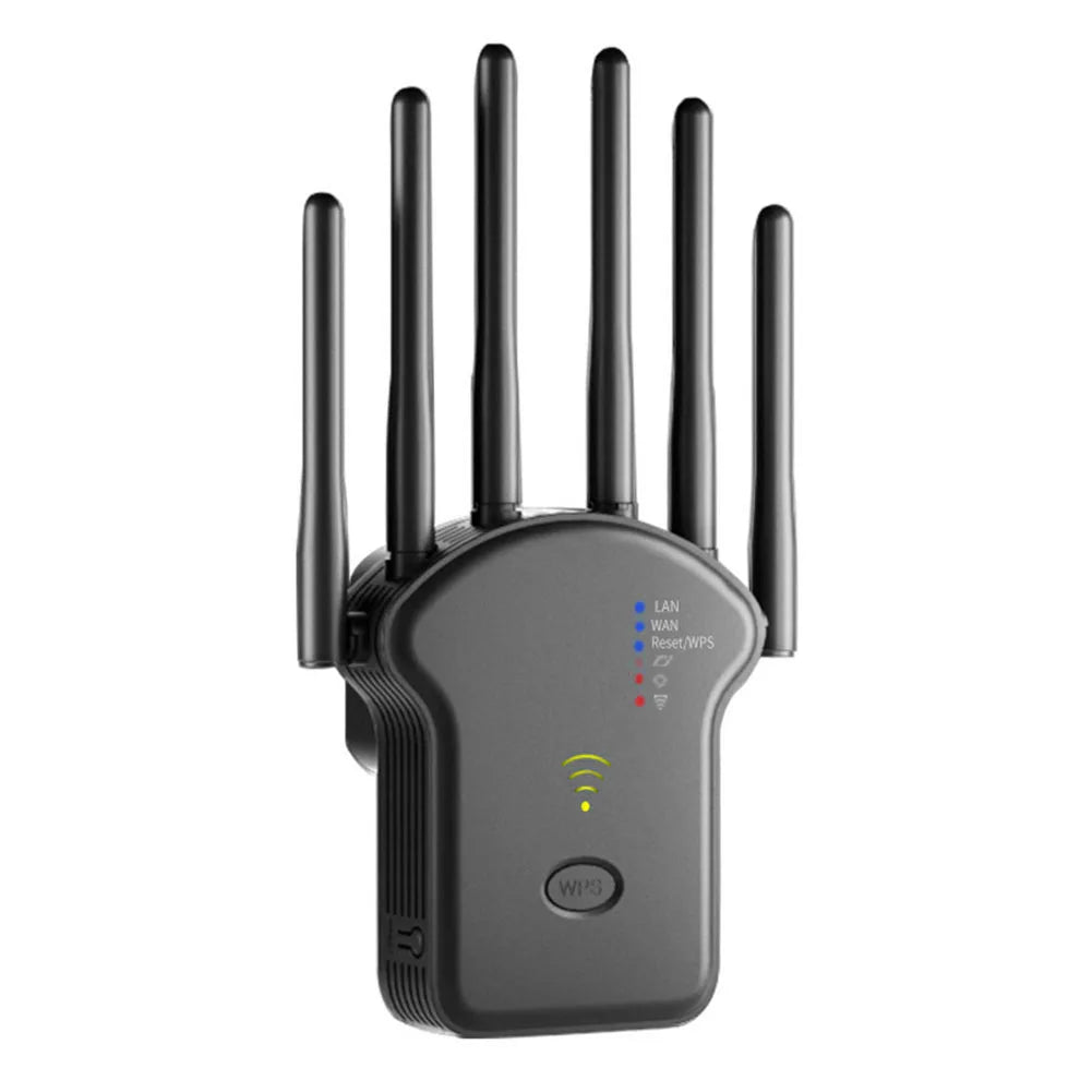 300Mbps/1200Mbps WiFi Signal Repeater Dual-Band 2.4G 5G WiFi Extender with LAN/WAN Port Internet Range Extender for Home Office