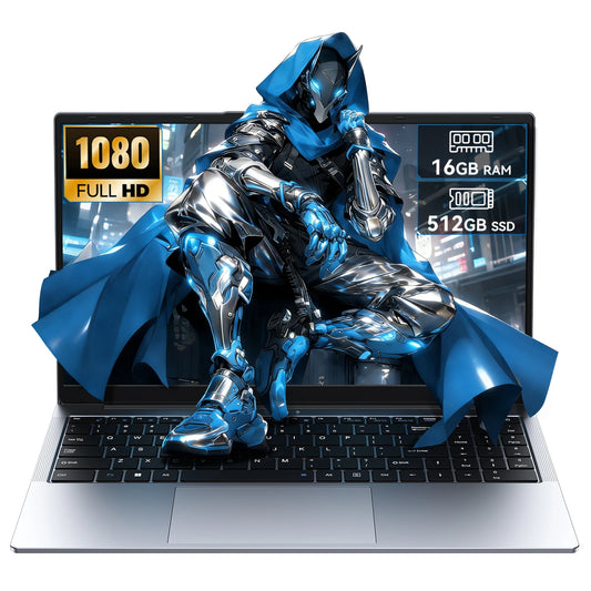 Laptop Computer 15.6" Laptop FHD IPS Display Dual-Core up to 3.4GHz 16GB RAM 512GB SSD Win 11 for Student Home Streaming