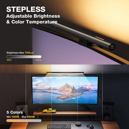 DL-RS1 Pro Monitor Light Bar Computer Light with Touch Switch Remote Dual Control & Color Temperature Desk Lamp for Monitor