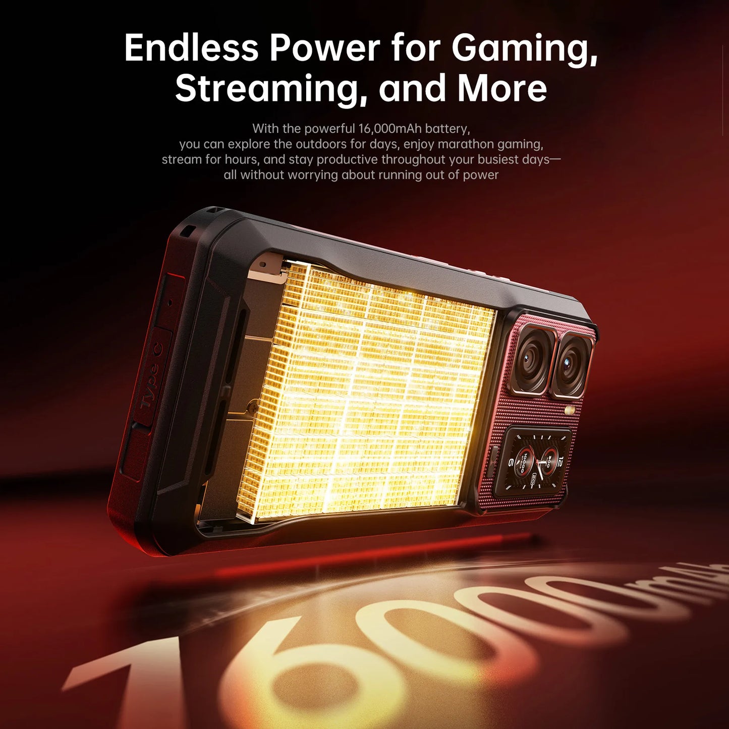 Oukitel WP300 Rugged Phone 16000mAh 36GB（12+24）GB+512GB Modular detachable Earbud/camping Light 6.78" FHD 120Hz 108MP Cell pho