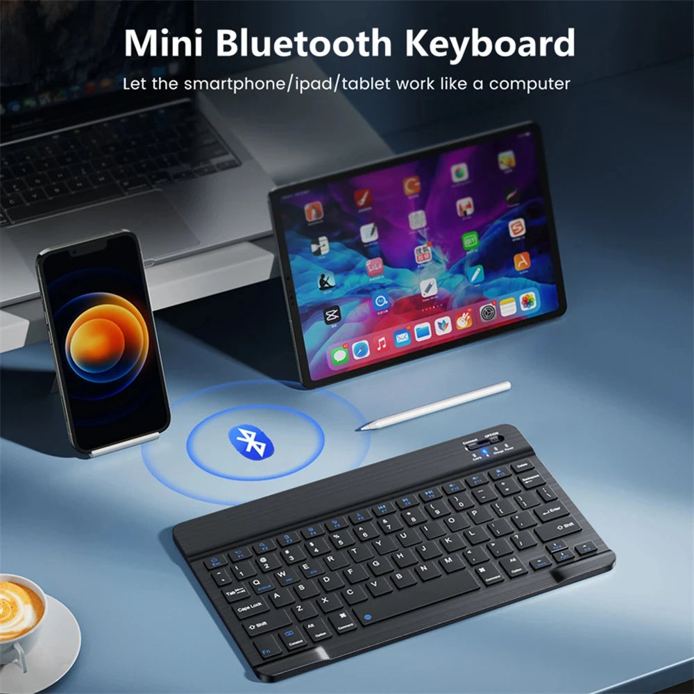 Mini Keyboard Wireless Bluetooth 5.0 Keyboard RGB Backlit Rechargeable Keyboard Silent Keyboard For IOS Android Windows iPad