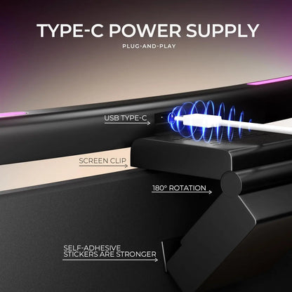 Curved Monitor Light Bar, Stepless Dimming USB Desk Lighting Lamp Applicable to All Screens with No Glare,for Home and Office