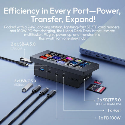 Ulanzi D200H Stream deck Production Console and Studio Controller 13 LCD Keys Streamdeck for Vlog Content Creation Video Editing