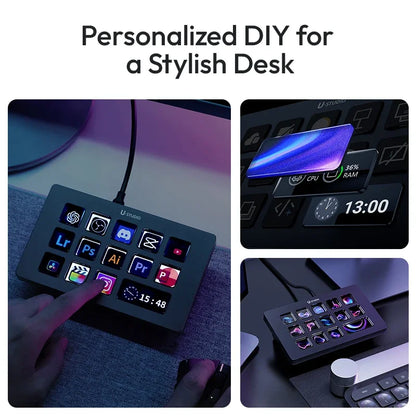 Ulanzi D200H Stream deck Production Console and Studio Controller 13 LCD Keys Streamdeck for Vlog Content Creation Video Editing