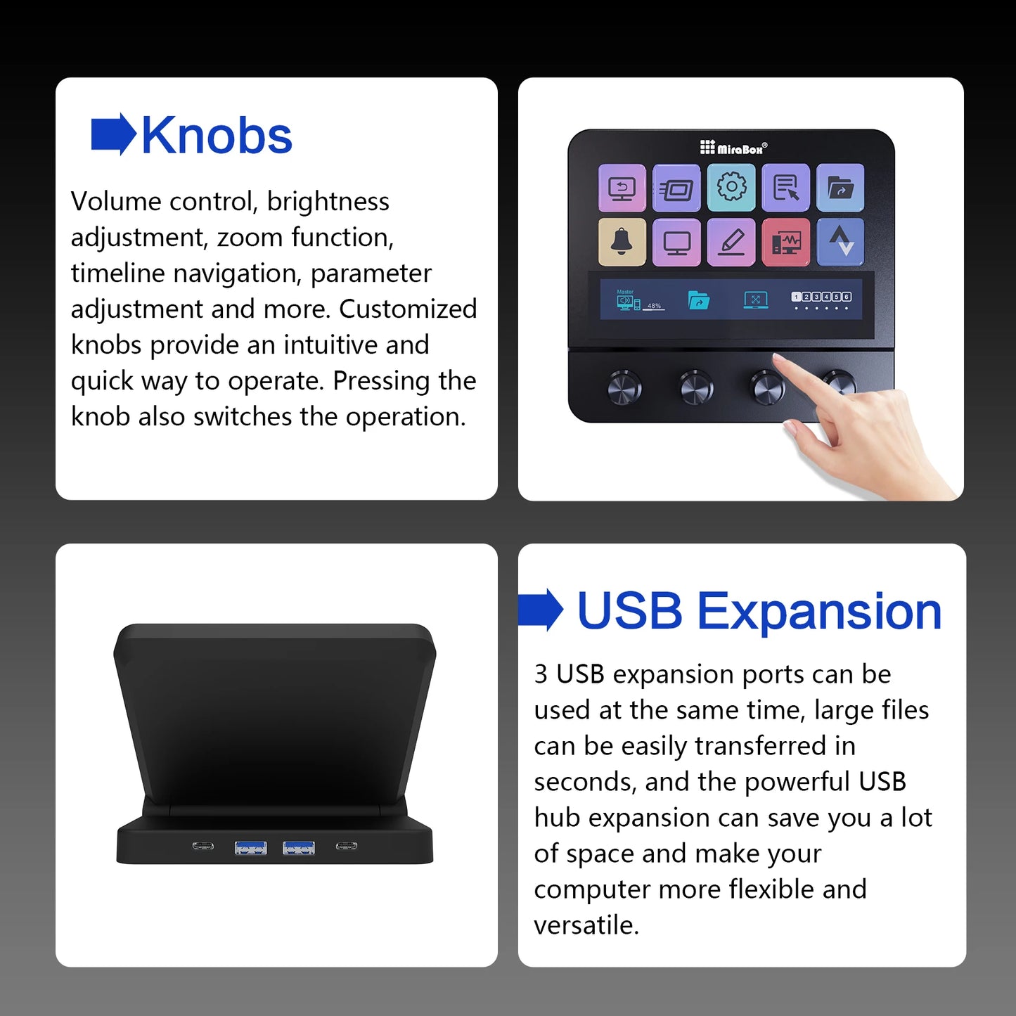 Mirabox N4 Stream deck 10 LCD Keys Button Live Console Mini Keypad Streamdeck Deck Dock macropad Stream Desk Studio Controller