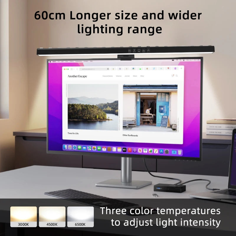 RGB Led Monitor Light Bar 60CM Music Sound Control Computer Ambient Lamp for Game Room Dimming Reading Screen Light Bar Monitor