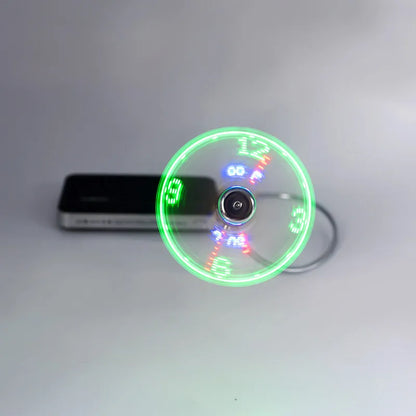 USB Fans Mini Time Display Creative Gft With LED Light New Cool Gadgets Products For Laptop PC Dropship 2025