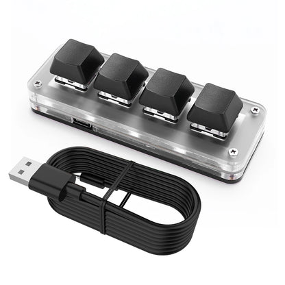 Macro Keyboard 12 Key 2 Knob Custom Programming Mechanical Keyboard Hot swap Custom Keypad One-handed Mini Gaming Keyboard