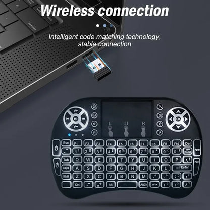 2.4Ghz Wireless Mini Keyboard Backlight English Russian Spanish Air Mouse Remote Touchpad for Android TV Box Digital Computer i8