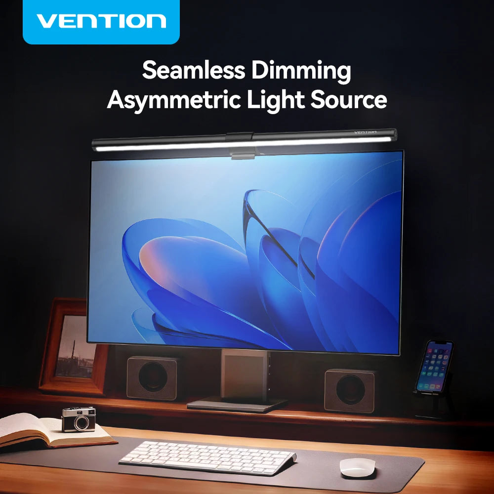 Vention LED Monitor Light Bar PC Laptop Screen Light Bar Hanging Eye Protection Asymmetric Light Source USB 3 Colour Read Lamp