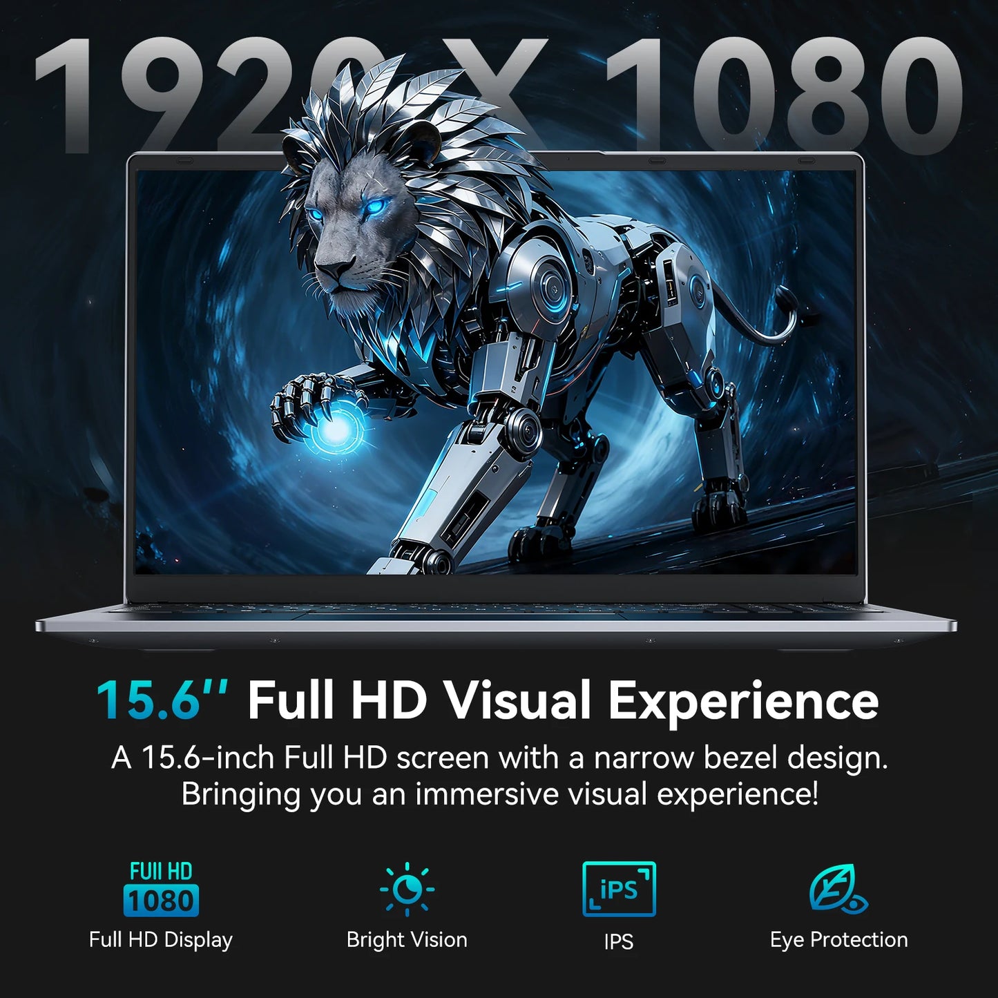 Laptop Computer 15.6" Laptop FHD IPS Display Dual-Core up to 3.4GHz 16GB RAM 512GB SSD Win 11 for Student Home Streaming