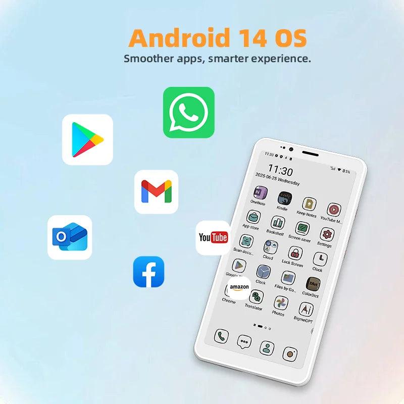 Bigme Hibreak S eBook reader, 5.84-inch E-ink electronic book, 36-level front light, 6GB+128GB, Android 14 OS paper-like ereader